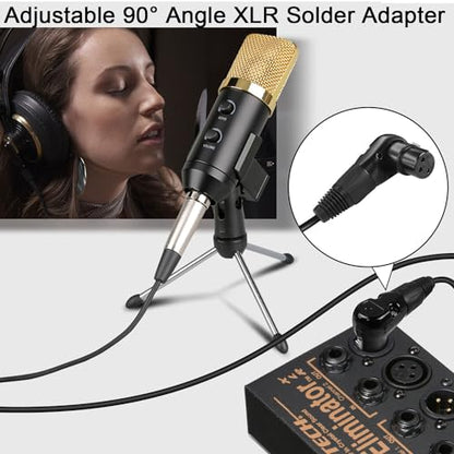 QIANRENON Adjustable 90 XLR Solder Adapter Microphone Socket - 3Pin Female Right Angle Audio Connector, 5 Position Multi-Angle Adjustment for Speaker Cabinet Mixer Amplifier - style: Female