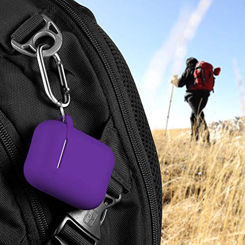 for AirPods 2nd/1st Case Silicone Cover, Purple | Compatible with Apple AirPods 2nd/1st (2019/2016) Generation with Keychain & Cleaner Kit, Wireless Charging Compatible - color: E1-Purple