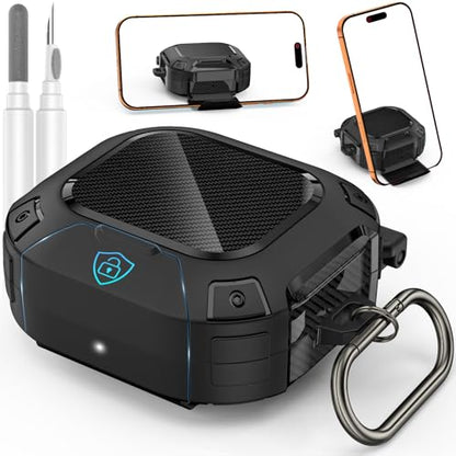 for Beats Powerbeats Fit Case Cover with Safety Lock & Phone Stand - color: Black, size: Beats Powerbeats Fit
