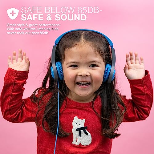 JLab, JBuddies Folding Gen 2, Kids Wired Headphones, Noise Isolation, Volume Limiting, Toddler Headphones, Blue/Grey | Noise Isolation, Volume Limiting, Toddler Headphones - color: Blue/Grey