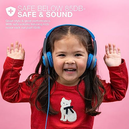 JLab, JBuddies Folding Gen 2, Kids Wired Headphones, Noise Isolation, Volume Limiting, Toddler Headphones, Blue/Grey | Noise Isolation, Volume Limiting, Toddler Headphones - color: Blue/Grey