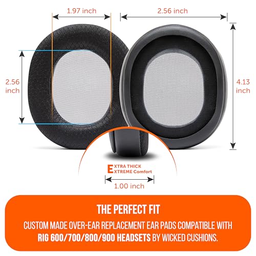 WC Freeze Rig 600/700/800/900 - Cooling Gel Earpads for RIG 600 Pro, RIG 700 HX, RIG 800 Pro, RIG 900 Max by Wicked Cushions - Boost Comfort, Thickness, & Sound Isolation for Epic Gaming | Black - color: Black
