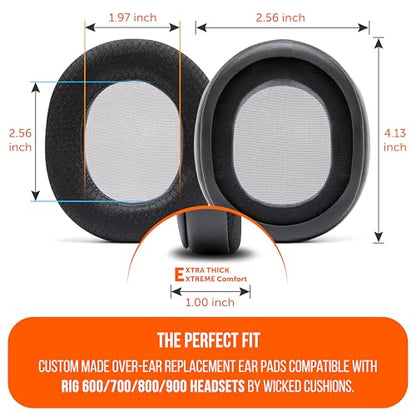 WC Freeze Rig 600/700/800/900 - Cooling Gel Earpads for RIG 600 Pro, RIG 700 HX, RIG 800 Pro, RIG 900 Max by Wicked Cushions - Boost Comfort, Thickness, & Sound Isolation for Epic Gaming | Black - color: Black