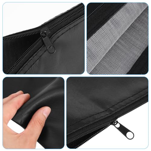 Amabro 2Pcs Microphone Bag Shockproof Zip Case Travel Studio Mic Protector | Portable Zipper PU Leather Mic Storage Bag, Shockproof Protective Cover Wired Wireless Mics Gig Travel Studio Use 11.8×4.72”