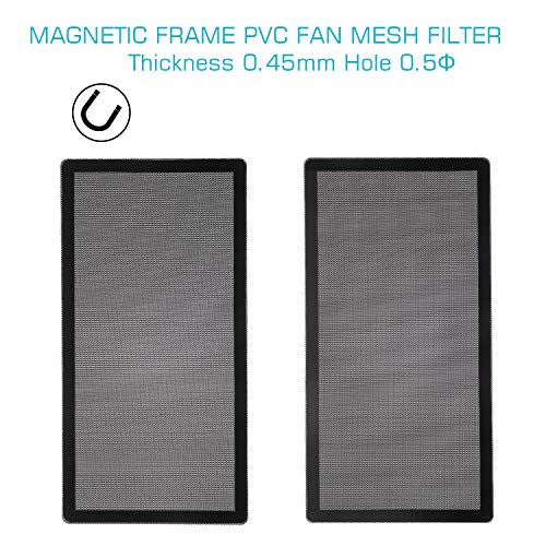 287mm Magnetic Fan Dust Mesh Filter PVC Computer PC Case Cover Black 2-Pack | Magnetic 11.3inch x 5.79inch PVC PC Fan Dust Mesh Filter - Protects Computer Chassis, Speakers & Electronics from Dust - size: 287x147mm/11.3x5.79inch Black, style: 287mm 2-Pack