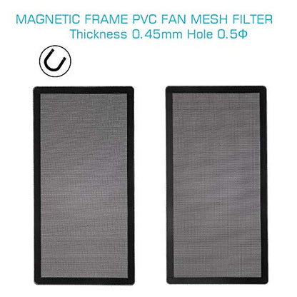 287mm Magnetic Fan Dust Mesh Filter PVC Computer PC Case Cover Black 2-Pack | Magnetic 11.3inch x 5.79inch PVC PC Fan Dust Mesh Filter - Protects Computer Chassis, Speakers & Electronics from Dust - size: 287x147mm/11.3x5.79inch Black, style: 287mm 2-Pack
