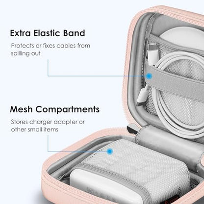 FINPAC Charger Case for MacBook, Small Electronic Organizer Pouch Bag - color: Pink