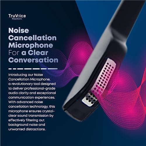 TruVoice Computer Dual Headset Bundle for Office Training | Monitoring | Supervising : Includes 2 x HD550 Headset with NC Microphone, Training Y Splitter + USB Cable Compatible with PC and Softphones
