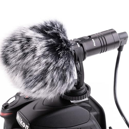 Nicama 3.5mm Camera Shotgun Microphone with Windscreen Muff for Canon EOS, Nikon DSLR Cameras Sony Camcorders （NOT for Canon T5,T6 and T7