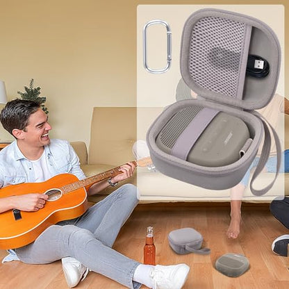 Aenllosi Case for Bose SoundLink Micro 2nd Gen Speaker, Sandstone | EVA case construction, Water-resistant design, Dust-resistant design, Protective case only - color: Sandstone, style: Hard Case for Bose SoundLink Micro 2nd Gen
