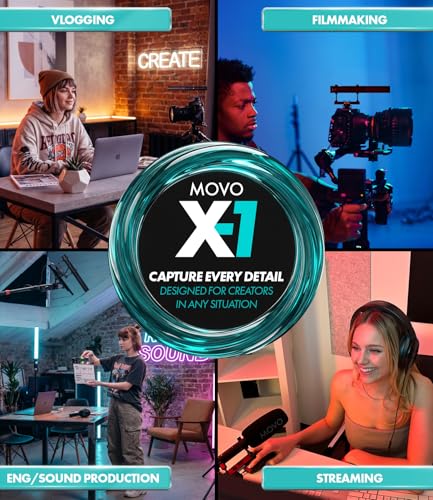 Movo X1 Supercardioid Shotgun Microphone - 3.5mm/XLR/USB-C Camera Mic for DSLR, Smartphones, and Computers - Professional Boom Microphone with Advanced Audio Controls, Tripod, and Accessories