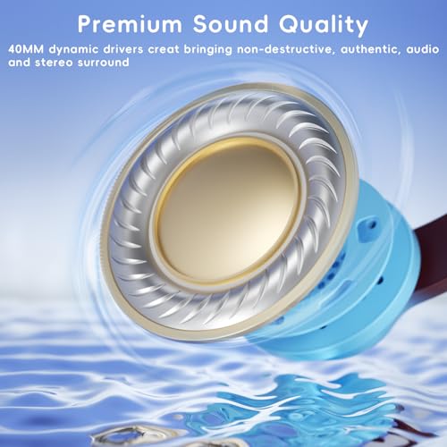 Candy Bila Wired Kids Headphones with Microphone, 85dB Safe Volume | Volume Limiter 85/94dB, HD Stereo Sound, Microphone and Wired Control,Foldable Design, Gradient Caramel Blue - color: Gradient Caramel Blue