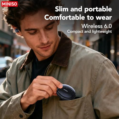 MINISO MS216 Sleep Earbuds, Mini Earbuds with Noise Reduction Bluetooth 6.0 Headphones, AI Translation Earbuds in Real Time Support 135 Languages for Side Sleepers Travel Business