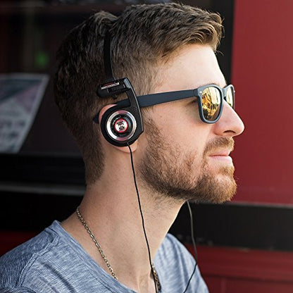 Koss Porta Pro Black Retro 80s Style On-Ear Headphones, Wired 3.5mm Plug | Collapsible Design, Soft Case Included, Audiophile - color: Black