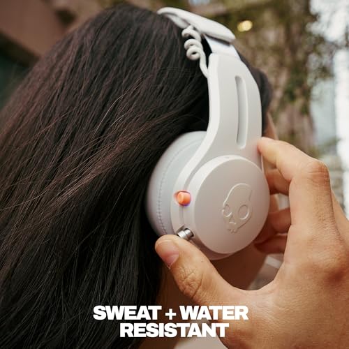 Skullcandy Icon ANC Noise Canceling Wireless Headphones - Bone/Orange | On-Ear Fit, Bluetooth, Noise Cancellation, 60 Hours Battery, Sweat Water Resistant, Foldable, Travel Ready, Microphone - color: Bone