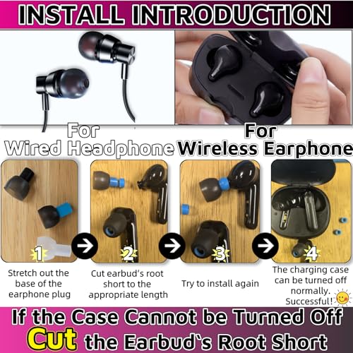 Earbud Replacement Tips 54Pcs S+M+L，Ear Bud Rubber Tips Silicone Earbud Tips Earbud Covers Silicone Tips Headphone Covers for Ears Headphone Ear Covers Replacement (Inner Hole 3.8mm -5.1mm)