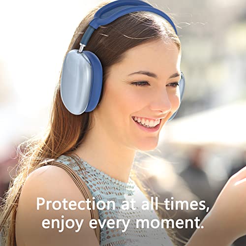 Silicone Case Cover for AirPods Max Headphones 2/1 (2026/2020) (Blue) - color: Clear Blue-T