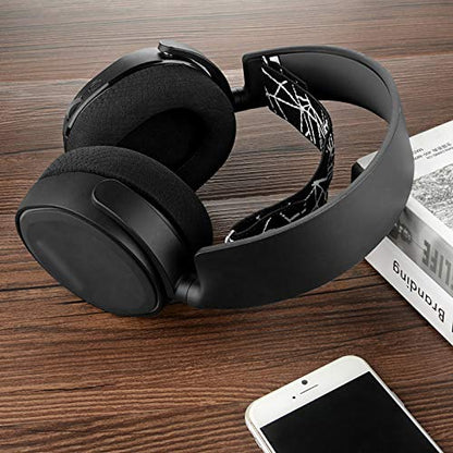 Geekria Flex Fabric Headband Pad Compatible with SteelSeries Arctis 5, Arctis 3 Headphones, Replacement Band Repair Part (Black + White) - color: Black + White