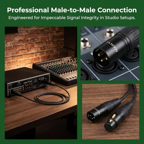 NANYI XLR Male to 2 Female Y-Splitter Microphone Cable, 3-Pin, 1.6ft - size: XLR Male To 2Female-1.6FT
