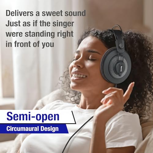 Superlux HD668B MKII Semi-Open Studio Headphones, 50mm Drivers, 56Ω, Wired | For mixing and mastering; HD668 upgraded diaphragm, neutral 50mm-driver tuning, precise imaging and a detachable cable