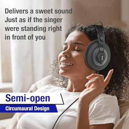 Superlux HD668B MKII Semi-Open Studio Headphones, 50mm Drivers, 56Ω, Wired | For mixing and mastering; HD668 upgraded diaphragm, neutral 50mm-driver tuning, precise imaging and a detachable cable