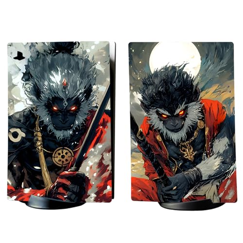 PlayVital Full Set Skin Decal for ps5 Console Digital Edition, Sticker Vinyl Decal Cover for ps5 Controller & Charging Station & Headset & Media Remote - Fallen Wukong - color: Fallen Wukong