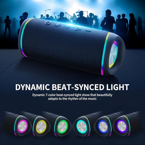 Bluetooth Speaker - HD Sound, IPX5 Waterproof, Up to 20H Playtime, TWS Pairing, BT 5.3, Portable Wireless Speaker for Home, Party, Beach & Outdoor, Black