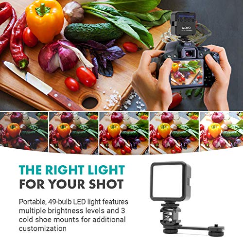 Movo iVlog3 Smartphone Video Bundle VXR10-PRO Directional Microphone, Mini Tripod, LED Camera Light, Wide-Angle Lens - Cell Phone Tripod Stand - External Microphone for iPhone and Android