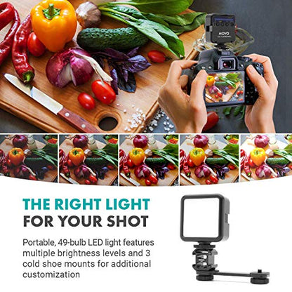 Movo iVlog3 Smartphone Video Bundle VXR10-PRO Directional Microphone, Mini Tripod, LED Camera Light, Wide-Angle Lens - Cell Phone Tripod Stand - External Microphone for iPhone and Android