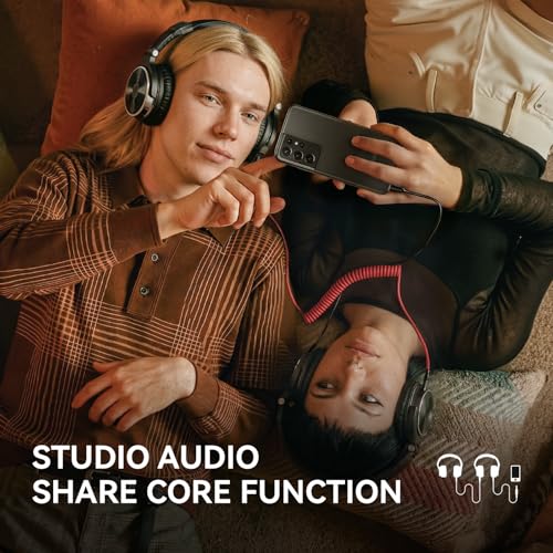 OneOdio Wired Over Ear Headphones Hi-Res Studio Monitor & Mixing DJ Stereo Headsets with 50mm Drivers and 1/4 to 3.5mm Jack for AMP Computer Recording Podcast Keyboard Guitar Laptop - Black (Renewed)