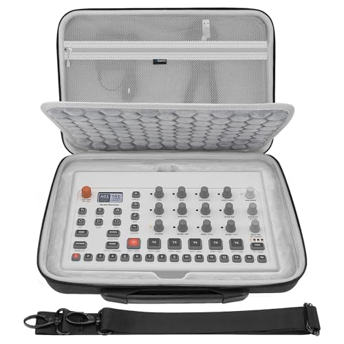 GEEKRIA Hard Shell Travel Case Compatible with Elektron Model Samples/Model Cycles, Audio Sampler Carrying Bag (Dark Gray)