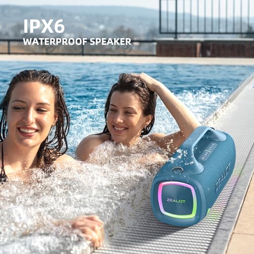 ZEALOT Bluetooth Speaker, 120W Booming Sound Speakers Wireless, Dual Pairing, XBass, BT 5.3, 24000mAh Power Bank, Portable Outdoor Waterproof Speaker for Camping, Beach Party（Dark Blue） - color: Dark Blue