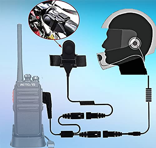 Retevis Two Way Radio Headset with Mic, Open Full Face Motorcycle Helmet