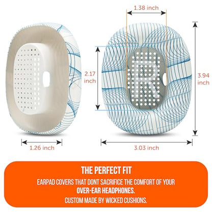 WC SweatZ Max - Patented Silicone Sweat Covers for AirPods Max 1 | Made by Wicked Cushions | (Does Not Fit AirPods Max 2). Sweatproof, Full Earpad Protection | Ivory Tide - color: Ivory Tide