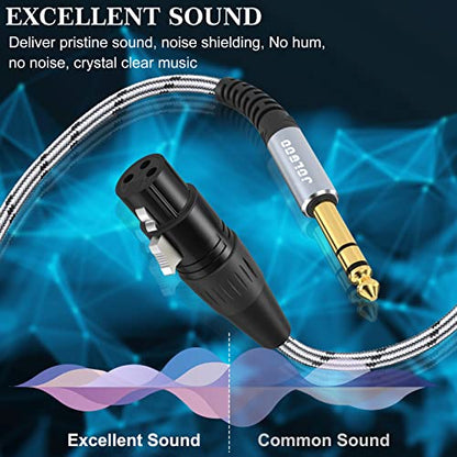 JOLGOO XLR Female to 1/4 Inch 6.35mm TRS Plug Balanced Interconnect Cable, XLR to Quarter inch Patch Cable, 3.3 Feet, for Microphone,Mixer,Guitar,AMP,Speakers - size: 3.3 Feet, style: XLR Female to 1/4 TRS Male