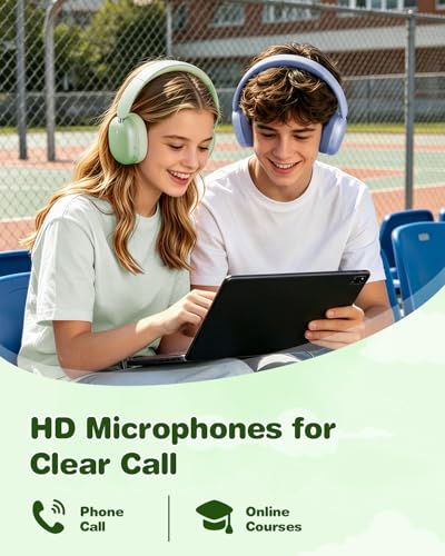 Wentronic Kids Headphones Wireless Bluetooth 5.4,Foldable Over Ear Headphones with 3.5mm Wired Mode,Safe Volume Limit,48H Playtime,Clear Calls,HD Sound for Toddlers/Children/School/Travel,Green - color: Green
