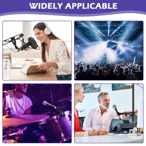 Mic Crab Clamp, Microphone Mount with Double Ball Head Adjustment 1/4" to 5/8" Copper Screw, Fits Most Mic Stand/Studio Recording/Drum Stand/Desktop Shelf(COLOR:black)