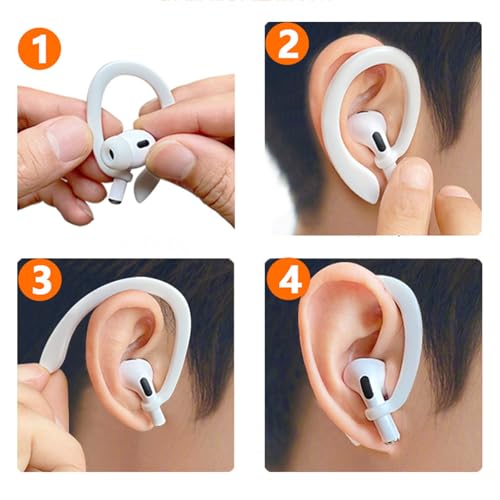 Magnetic Anti-Lost Straps Compatible with AirPods 1st to 4th Generation and AirPods Pro 1st to 4th Generation, with 2 Additional Pairs of Ear Hooks(White Pink) - color: White Pink