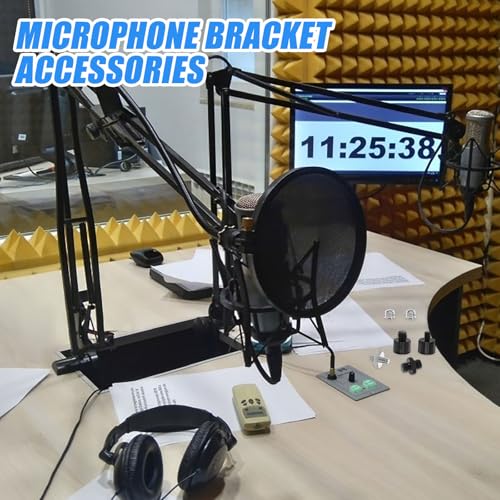 Ciieeo 6pcs Microphone Mount Adapter Screw Set, Metal Threaded Mic Stand Converters for Desk and Tripod Use, Compatible with 1/4" to 3/8" Male/Female Threads, Microphone and Recording