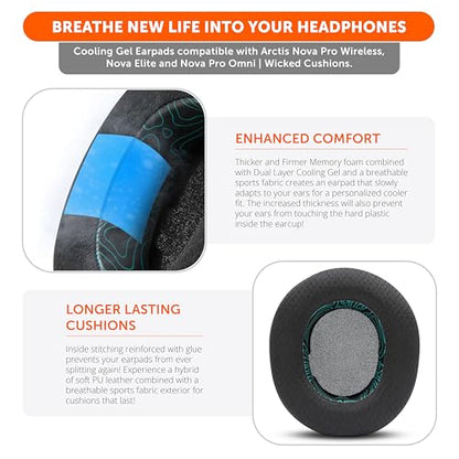 WC Freeze Nova Pro Wireless - Earpads for Arctis Nova Pro Wireless & More | Made by Wicked Cushions | Also fits SteelSeries Nova Elite & Nova Pro Omni(Doesn't Fit Other Models) | Midnight FrankP - color: Midnight FrankP
