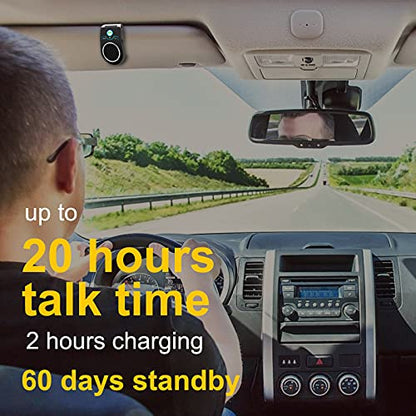 Bluetooth 5.0 Speaker for Car, Handsfree Cell Phone Car Kit | Support Siri Google Voice Assistant, Built in Microphone&3W Speaker for Handsfree Calls, GPS, Music