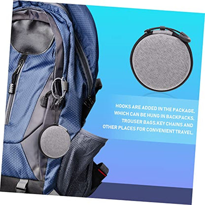 Nylon Earphone Storage Box with Lanyard, Silver
