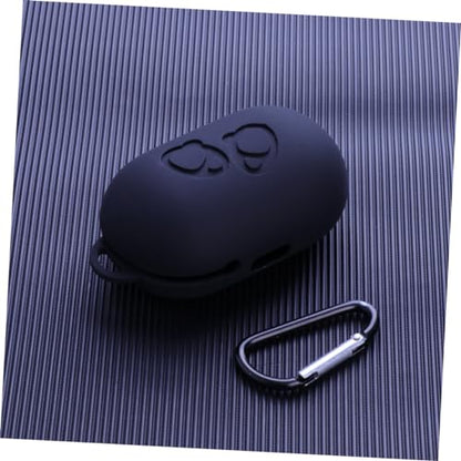 Silicone Protective Case for Wireless Earphones Shockproof and Dustproof Sleeve Compatible Full Protection for Charging Case Black