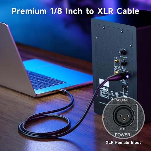 Cable Matters 3.5mm to XLR Cable, Male to Male, 3ft | XLR to 1/8 Inch Cable, Compatible with iPod, MP3 Player, Laptop, Voice Recorder, Not for Microphone Use, Black - size: 3 Feet