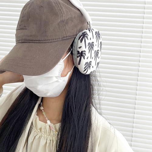 Case Compatible with AirPods Max Headphones, Soft TPU Cute Coconut Tree Anti-Scratch Protective Ear Cup Covers Headphone Cases for Woman Kids - color: coconut tree