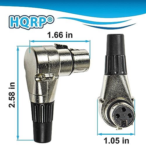 HQRP 2-Pack 3-Pin XLR Adjustable Right Angle Female Connector with 7 Different Position, Compatible with Pro Audio DJ Band XLR Plug Jack Right Angle 3 Pin Mic Microphone Speaker Audio Cable Connector - style: Female