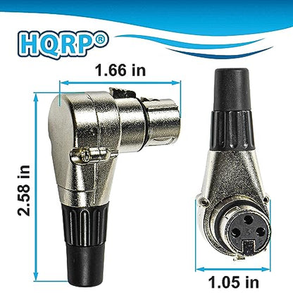 HQRP 2-Pack 3-Pin XLR Adjustable Right Angle Female Connector with 7 Different Position, Compatible with Pro Audio DJ Band XLR Plug Jack Right Angle 3 Pin Mic Microphone Speaker Audio Cable Connector - style: Female