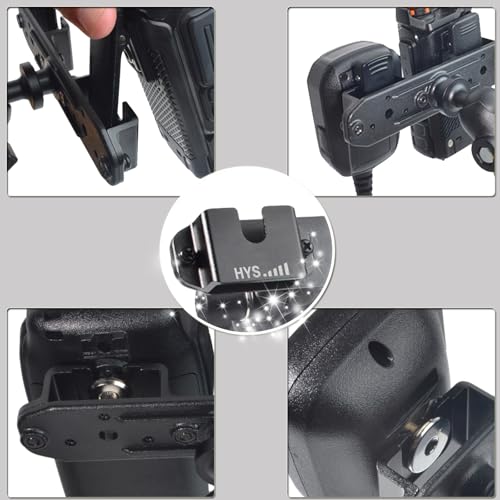 HYS Clamping Mechanism for the Handheld CB Radio/Marine Radio/Walkie Talkie/ Mobile Radio Shoulder Speaker Mic is Strong and the Quick-Release,Belt Clip& Round Knob Holder Base - style: HYSZ10AA