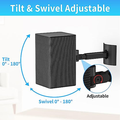 notiela Speaker Wall Mount for Samsung SWA-9200S SWA-9100S SWA-9000S SWA-8500S, Tilt and Swivel Adjustable Ceiling Speaker Mount Bracket for Samsung 9100S 9000S 8500S, 2 Pack - style: 2 Pack