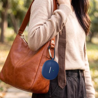 Silicone Protective Case for i121 Earbuds, Compatible with King Lucky Clip-On Open Ear Headphones, Full Cover Shockproof Anti-Scratch Case with Keychain Carabiner, Charging Port Access - color: Blue